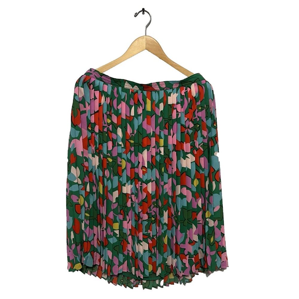 J. Crew Pleated Midi Skirt In Confetti Floral Size 14 Multicolor Sunburst